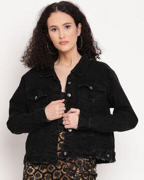 floral embroidered button-down jacket
