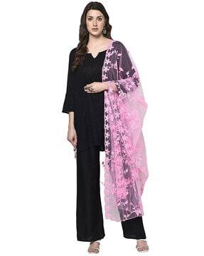 floral embroidered dupatta