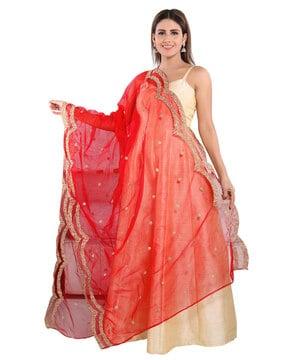 floral embroidered dupatta