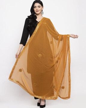 floral embroidered dupatta