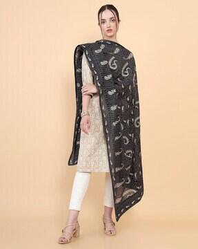 floral embroidered dupatta