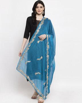 floral embroidered dupatta