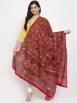 floral embroidered dupatta