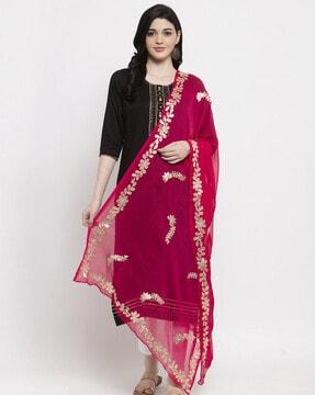 floral embroidered dupatta