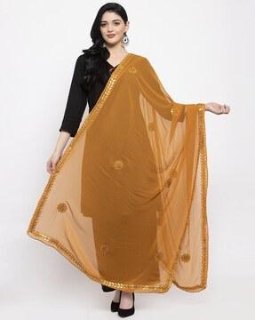 floral embroidered dupatta