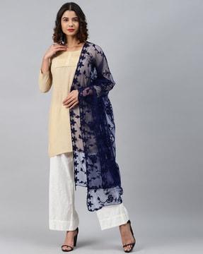 floral embroidered dupatta