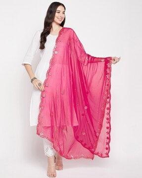 floral embroidered dupatta