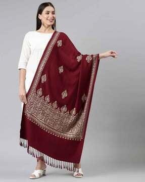 floral embroidered kashmiri shawl