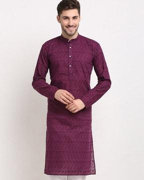 floral embroidered long kurta
