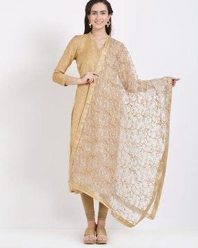 floral embroidered net dupatta