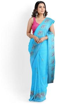 floral embroidered saree
