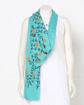 floral embroidered scarf