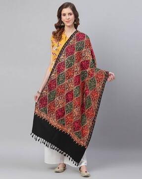 floral embroidered shawl