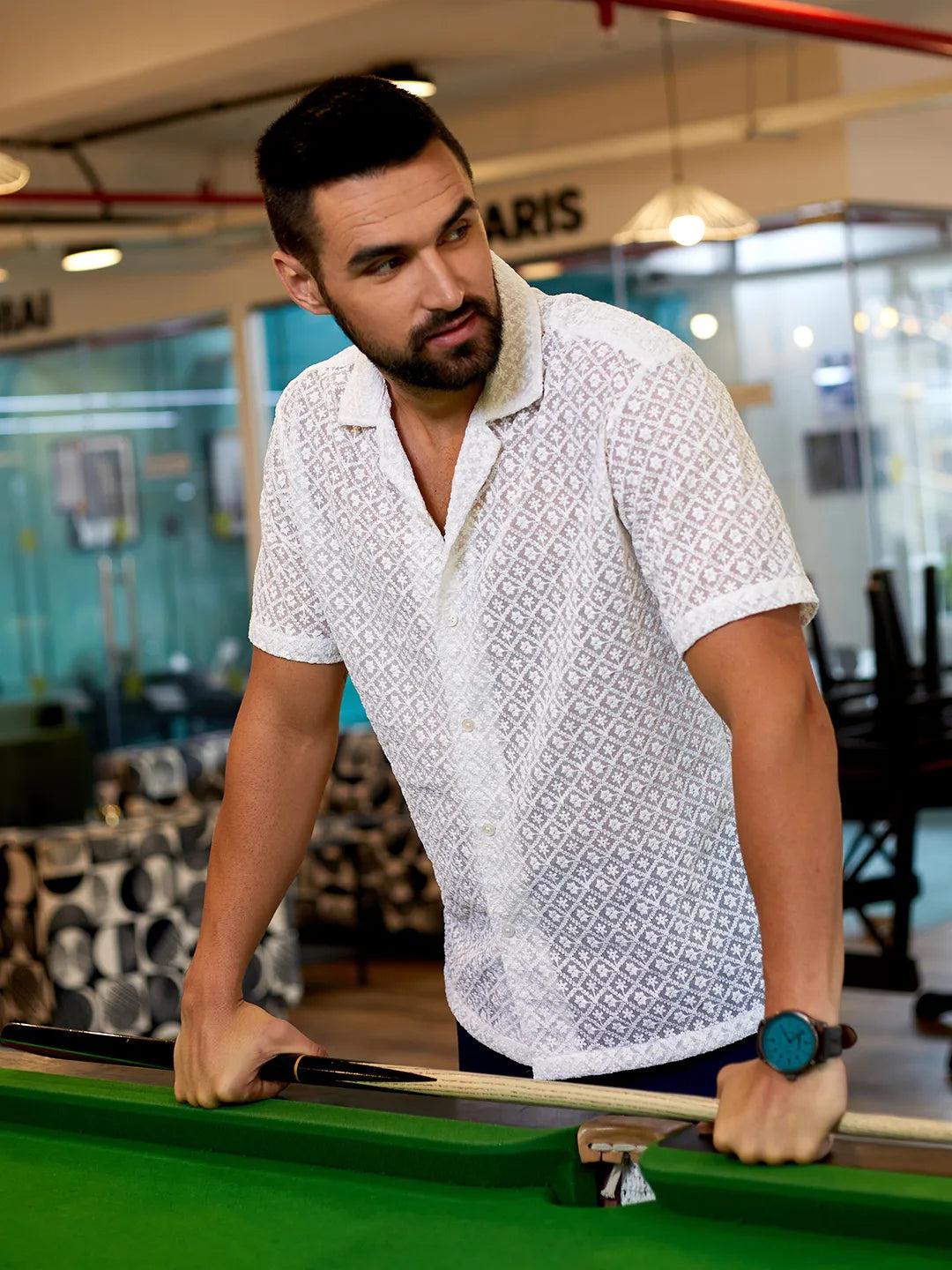 floral embroidered shirt