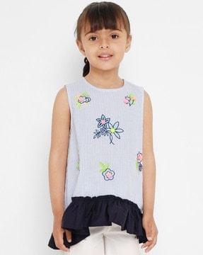 floral embroidered sleeveless top