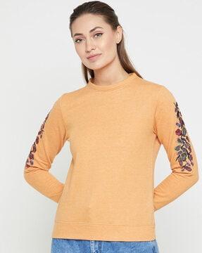 floral embroidered sweatshirt