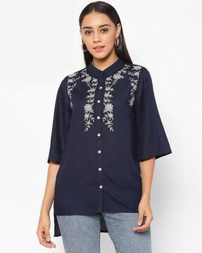 floral embroidered top