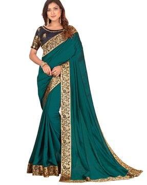 floral embroidered traditional saree