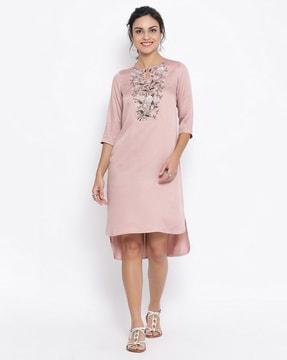 floral embroidered tunic top