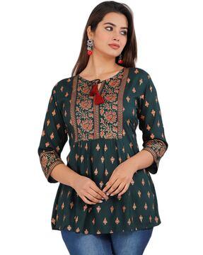 floral embroidered tunic top