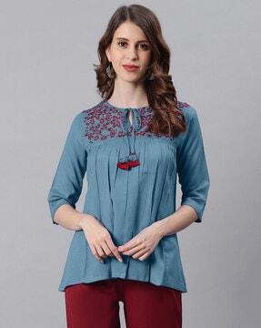 floral embroidered tunic