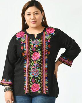 floral embroidered tunic