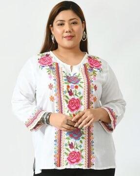 floral embroidered tunic