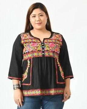 floral embroidered tunic