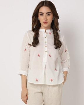 floral embroidered tunic