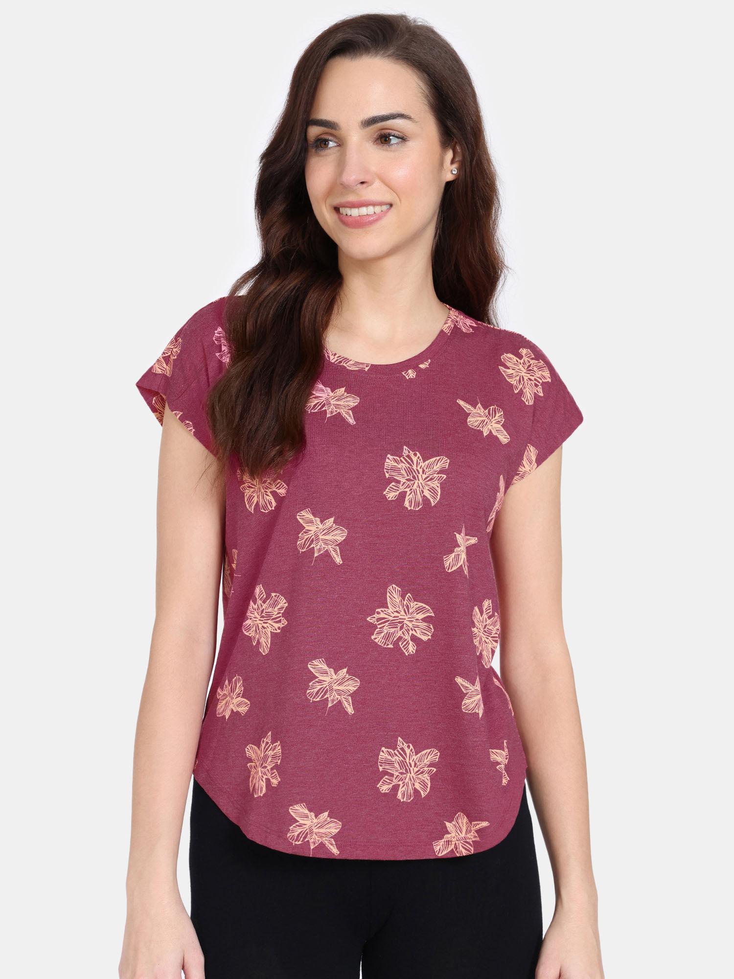 floral fancy knit cotton t-shirt - cherries jublie