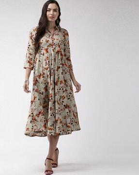 floral fit and flare dress