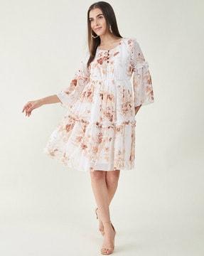 floral fit and flare dress