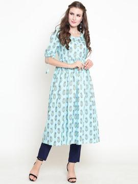 floral flared kurta set