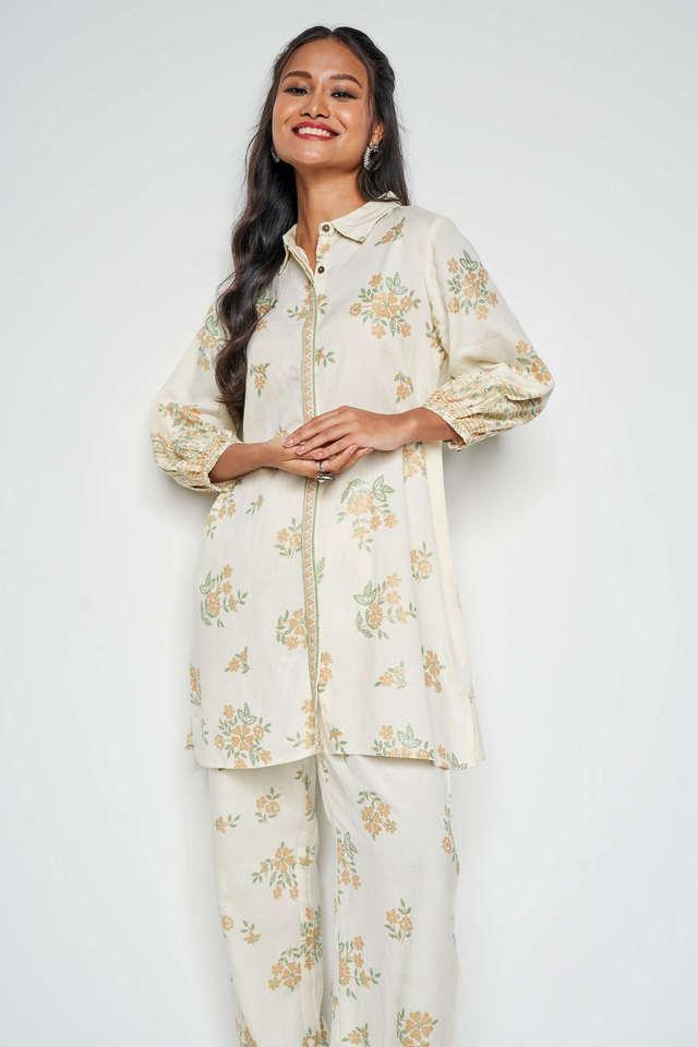 floral full length cotton woven womens set of 2