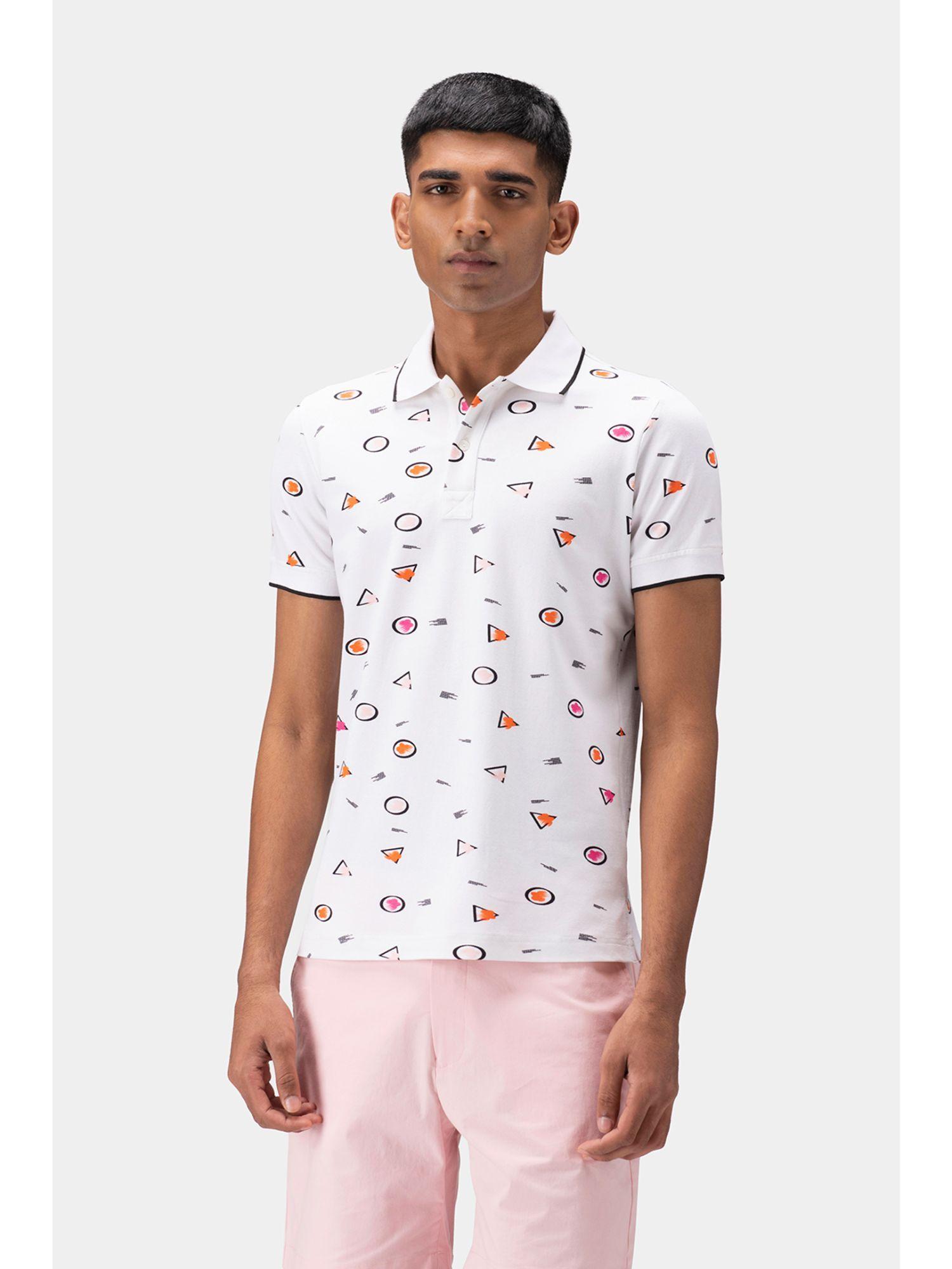 floral iconography mens polo shirt