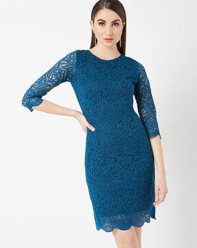 floral lace bodycon dress