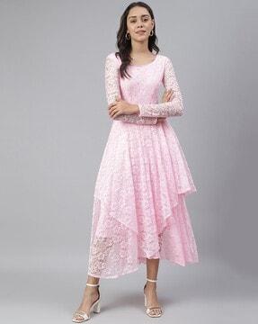 floral lace fit & flare dress