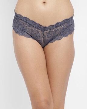 floral lace pattern brazillian panties