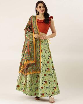 floral lehenga choli set with dupatta set