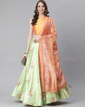 floral lehenga choli set with dupatta