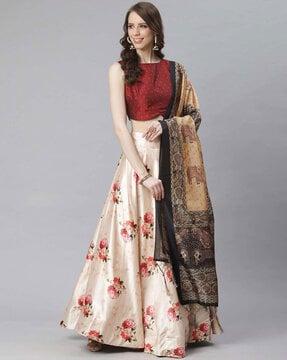 floral lehenga choli set with dupatta