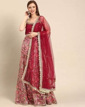 floral lehenga choli set with dupatta