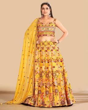 floral lehenga choli set with dupatta