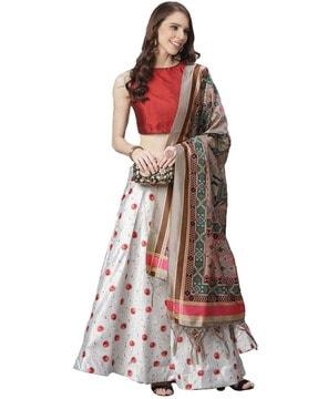 floral lehenga choli set with dupatta