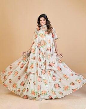 floral lehenga choli set with dupatta