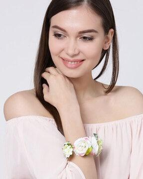 floral link bracelet with tie-up