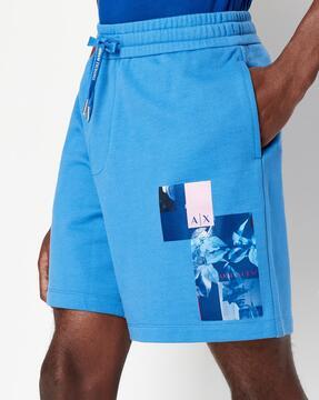 floral logo print organic cotton bermuda shorts