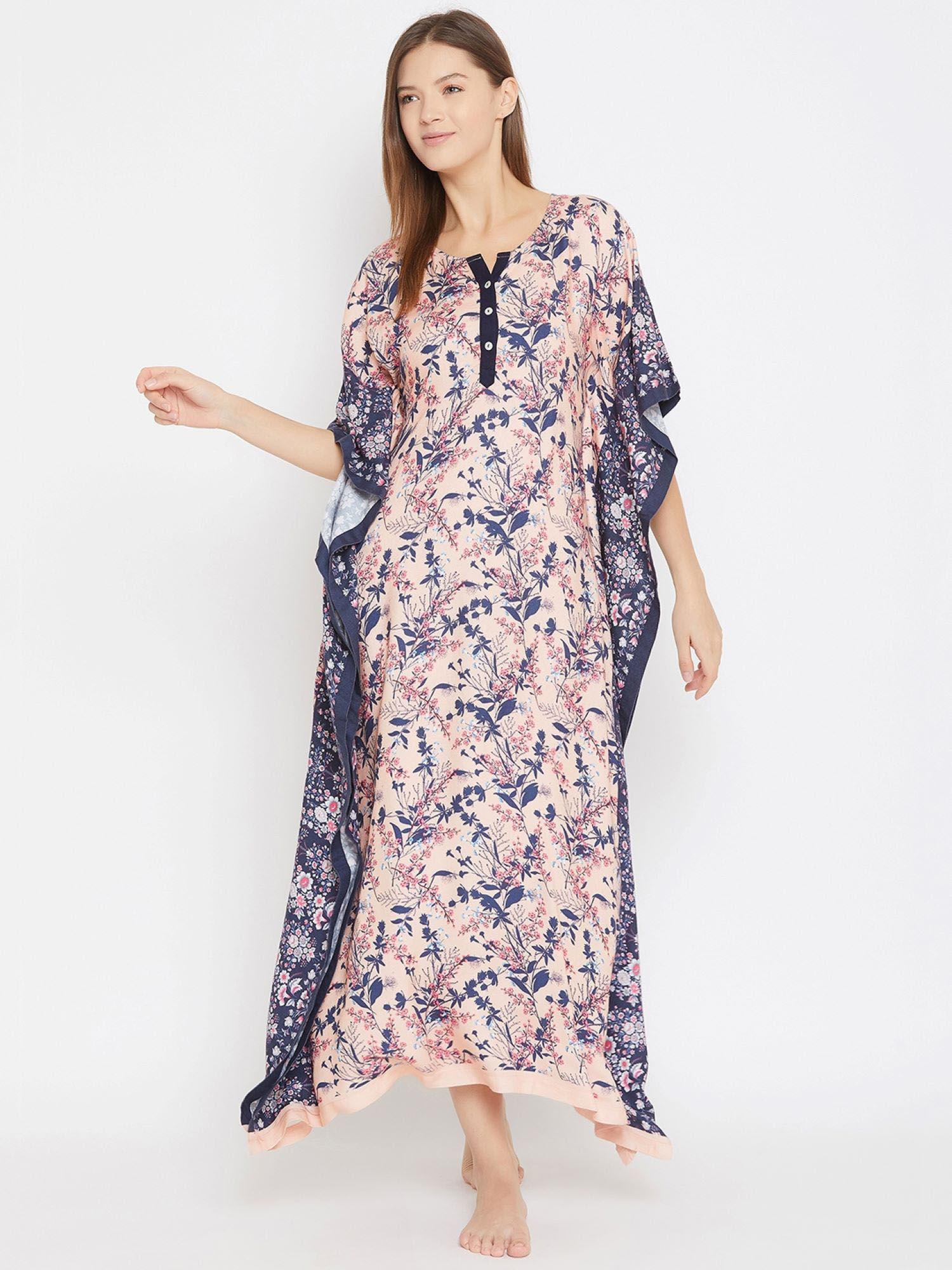 floral maxi kaftan - pink