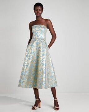 floral medley brocade fit & dress dress