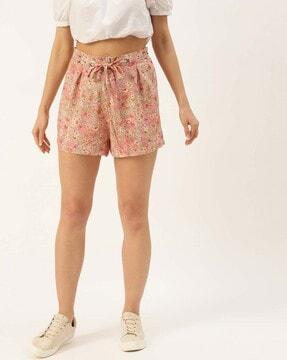 floral mid-rise shorts